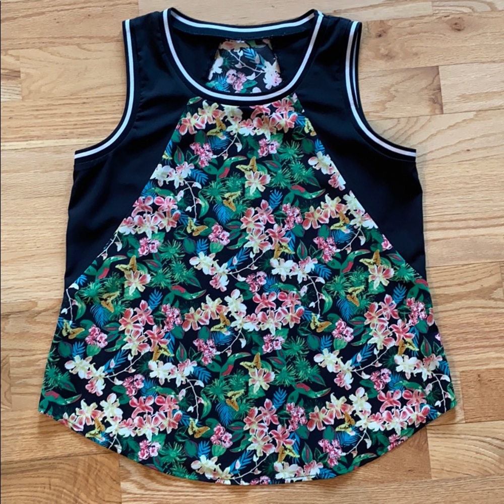 Floral colorblock top